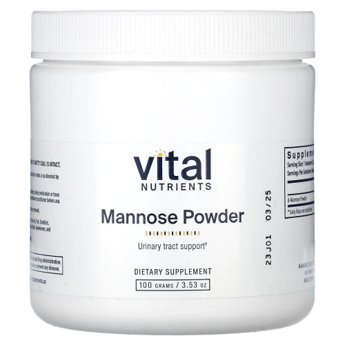 Vital Nutrients, манноза в порошке, 100 г (3,53 унции)