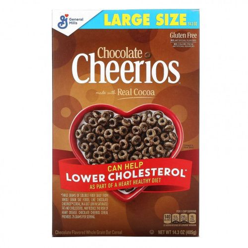 General Mills, Cheerios, хлопья с шоколадом, 405 г (14,3 унции)