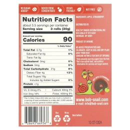 Bob Snail, Фруктовые рулеты, яблоко-клубника, 10 пакетиков по 10 г (0,35 унции)