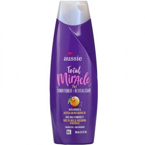 Aussie, Total Miracle 7N1 Conditioner, with Apricot & Australian Macadamia Oil, 12.1 fl oz (360 ml)