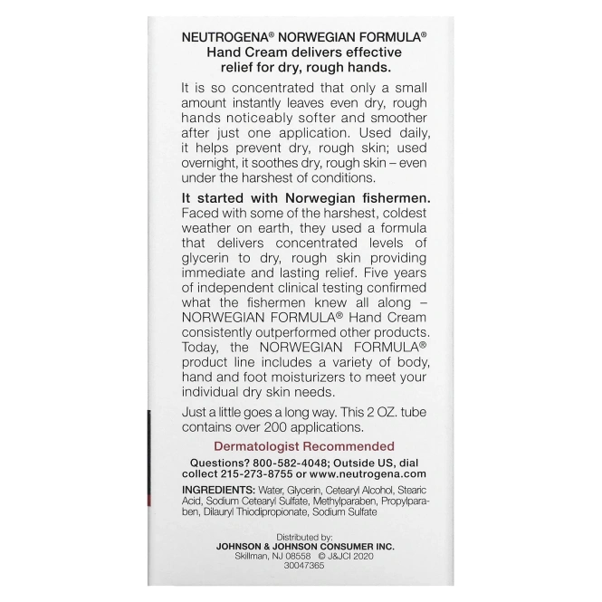 Neutrogena, Крем для рук, Без запаха, 2 унции (56 г)