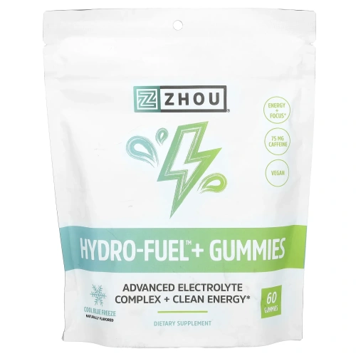 Zhou Nutrition, Hydro-Fuel, жевательные мармеладки, холодный синий, 60 жевательных таблеток