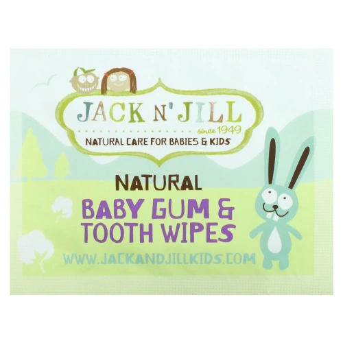 Jack n' Jill, Натуральные влажные салфетки для десен и зубов младенца, 25 салфеток в индивидуальных упаковках