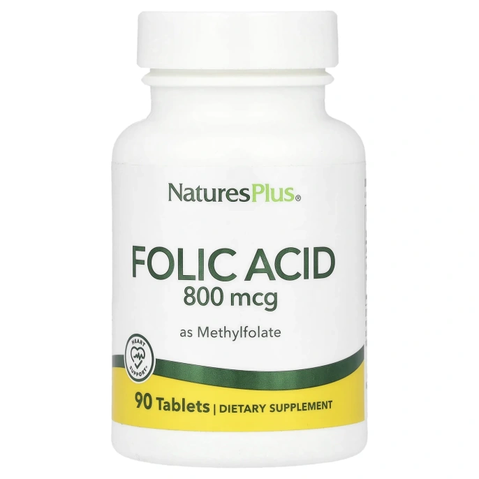 Nature's Plus, Фолиевая кислота, 800 мкг, 90 таблеток