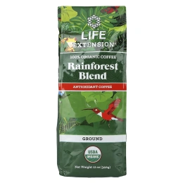 Life Extension, 100% органический кофе, смесь тропических лесов, молотый, 340 г (12 унций)