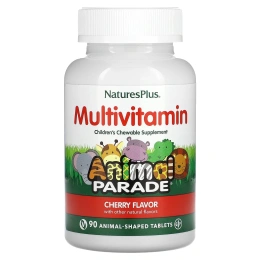 Nature's Plus, Source of Life, Animal Parade Gold, жевательные мультивитамины с микроэлементами для детей, со вкусом вишни, 90 таблеток в форме животных