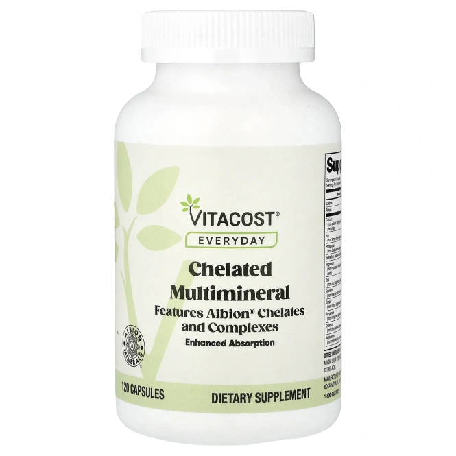 Vitacost, Everyday, хелатный комплекс минералов, 120 капсул