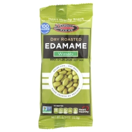 Seapoint Farms, Сушеные обжаренные бобы эдамаме, острый васаби, 8 пакетиков, 0,79 унции (22,5 г) каждый
