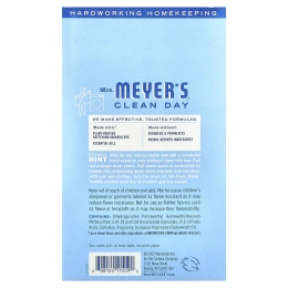 Mrs. Meyers Clean Day, Простыни для сушки, дождевая вода`` 80 листов