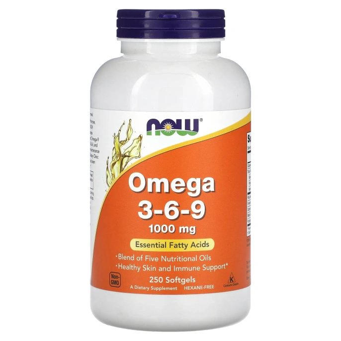 Омега 3-6-9 NOW FOODS 1000 мг, 250 мягких капсул