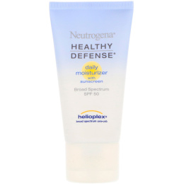 Neutrogena, Healthy Defense, дневное увлажняющее средство с солнцезащитным кремом, фактор защиты от солнца 50 широкого спектра действия, 1,7 ж. унц. (50 мл)