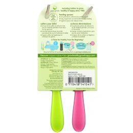 Green Sprouts, Ложки для кормления, для детей 6–12 месяцев, розовый, 2 шт. В упаковке