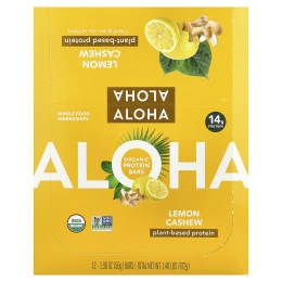Aloha, Organic Protein Bars, Lemon Cashew, 12 Bars, 1.98 oz (56 g) Each