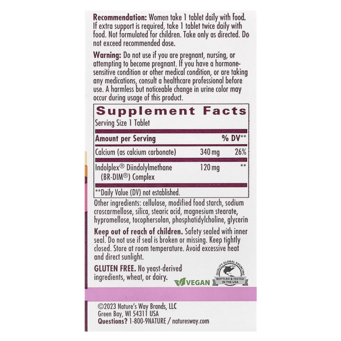 Nature's Way, EstroBalance с рассасывающимся DIM, 60 таблеток