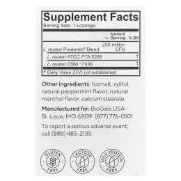 BioGaia, Prodentis® Oral Health Probiotic, для здоровья десен и зубов, мята, 30 пастилок с пробиотиками