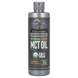 Garden of Life, Здоровье мозга от Dr. Formulated, 100%-ное органическое триглицеридное масло с цепочками средней длины из кокоса, без ароматизаторов, 473 мл