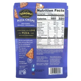 Sonoma Creamery, Pizza Crisps, томатный базилик, 57 г (2 унции)