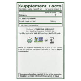 Traditional Medicinals, органическая перечная мята, без кофеина, 16 чайных пакетиков, 24 г (0,85 унции)