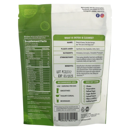 MRM, Organic Detox & Cleanse Powder, 4.2 oz (120 g)
