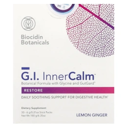 Biocidin Botanicals, G.I. Inner Calm™, Lemon Ginger, 30 Sitck Packs, 0.21 oz (6 g) Each