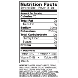 Plum Organics, Органическое детское питание, этап 3, морковь, шпинат, индейка, кукуруза, яблоко и картофель, 4 унции (113 г)