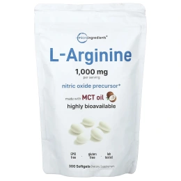 Micro Ingredients, L-аргинин, 300 капсул (250 мг в 1 капсуле)