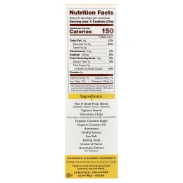 Simple Mills, хрустящее печенье с миндальной мукой и шоколадной крошкой, 156 г (5,5 унции)