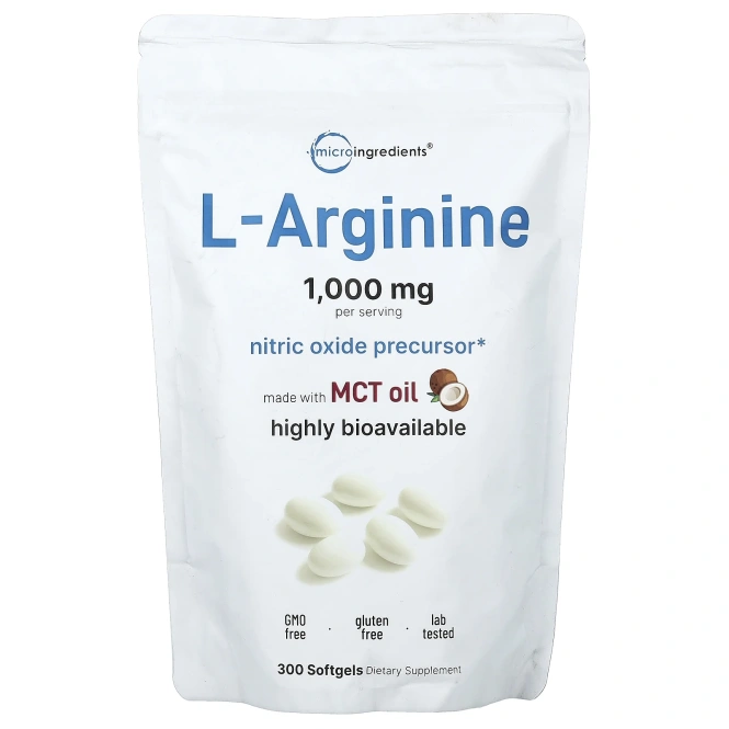Micro Ingredients, L-аргинин, 300 капсул (250 мг в 1 капсуле)