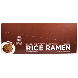 Lotus Foods, Рисовый рамэн из фиолетового картофеля и коричневого риса, с овощным бульоном, 10 пакетов, 2,8 унции (80 г)