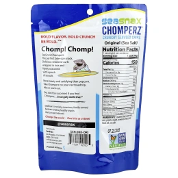 SeaSnax, Chomperz, хрустящие чипсы из морских водорослей, оригинальный вкус, 1 унция (30 г)