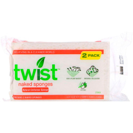 Twist, Naked Sponges, 2 Naked Sponges, 4.3" x 2.8" x 1" Each