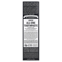 Dr. Bronner's, универсальная зубная паста без фторидов, анис, 140 г (5 унций)