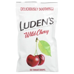 Luden's, Леденцы с пектином, успокаивающее средство для полости рта, дикая вишня, 30 леденцов для горла
