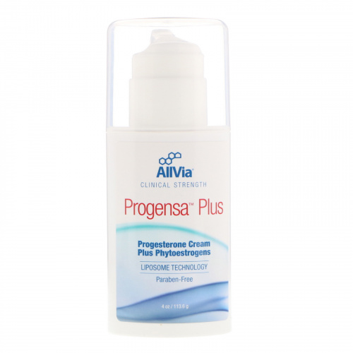 AllVia, Progensa Plus, Progestrone Cream, Unscented, 4 oz (113.6 g)