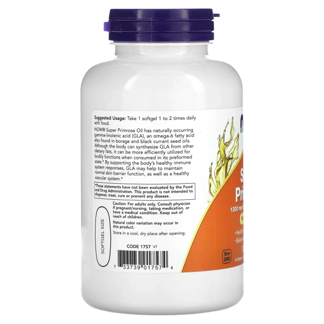 NOW Масло Примулы вечерней, 120 желатиновых капсул