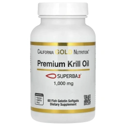 California Gold Nutrition, SUPERBA2™, масло криля премиального качества, 1000 мг, 60 мягких таблеток
