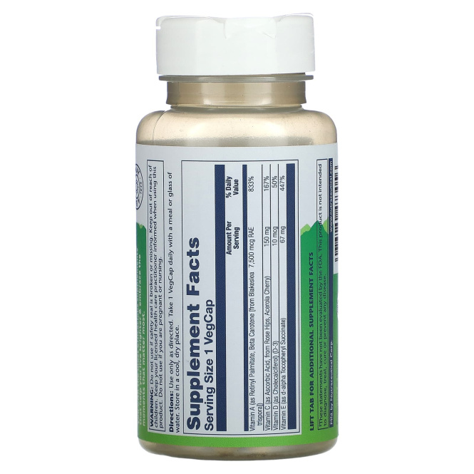 Solaray, Once Daily, высокоэнергетические мультивитамины, без железа, 60 растительных капсул