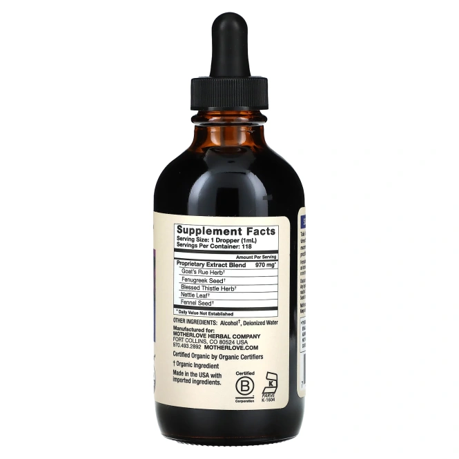 Motherlove, грудное вскармливание, больше молока, специальная смесь, 118 мл (4 жидк. унции)