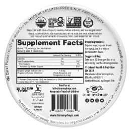 Tummydrops, крем ириска с органическим имбирем, 18 капель