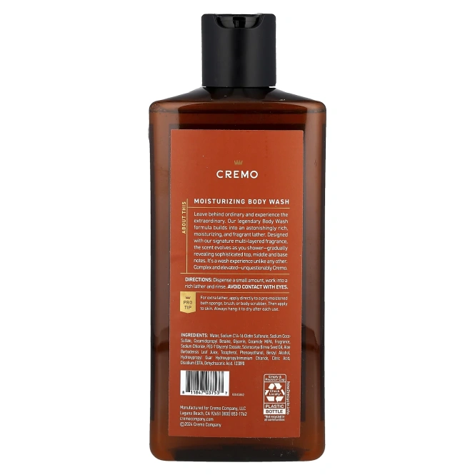 Cremo, Гель для душа, золотистый янтарь, 473 мл (16 жидк. Унций)