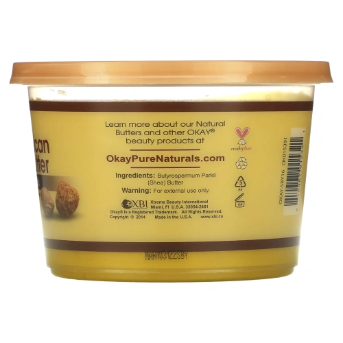 Okay Pure Naturals, African Shea  Butter, Yellow Smooth, 13 oz (368 g)