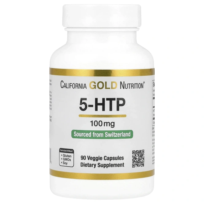 California Gold Nutrition, 5-HTP, поддержка настроения, 100 мг, 90 вегетарианских капсул