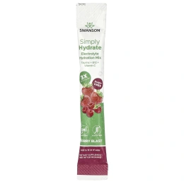Swanson, Simply Hydrate, смесь для гидратации электролитов, Berry Blast, 8 пакетиков в виде стиков по 6,04 г (0,21 унции)