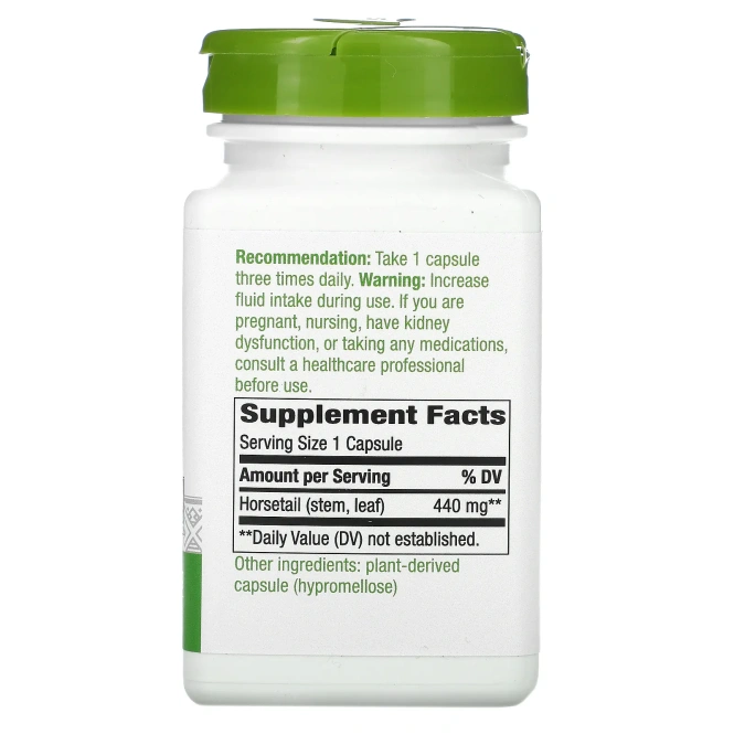 Nature's Way, трава полевого хвоща, 440 мг, 100 веганских капсул