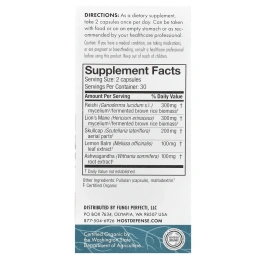 Fungi Perfecti, MycoBotanicals, Stress Decompress, 60 вегетарианских капсул