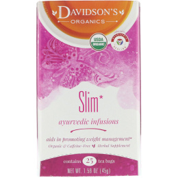Davidson's Tea, Ayurvedic Infusions, Slim, 25 Tea Bags, 1.58 oz (45 g)