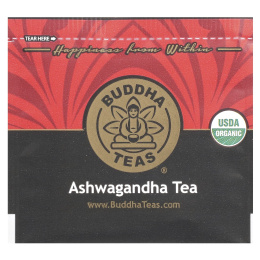 Buddha Teas, органический травяной чай, ашваганда, 18 чайных пакетиков, 36 г (1,27 унции)