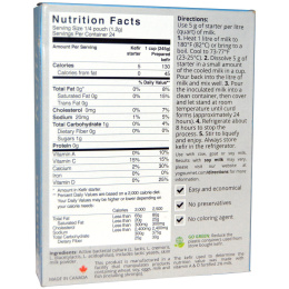 Yogourmet, Закваска для кефира, сублимированная, 6 пакетиков по 5 г каждый