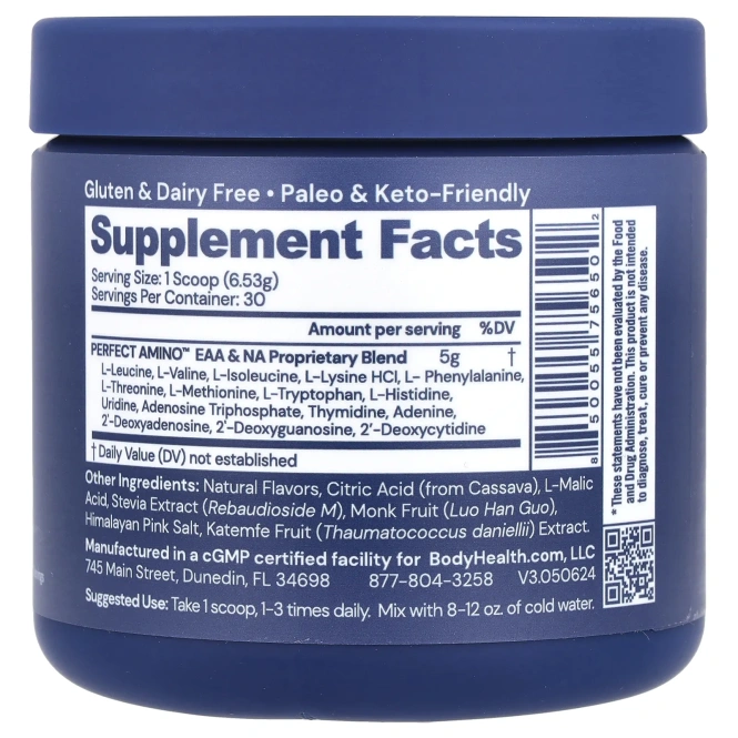 BodyHealth, Perfect Amino ™, клубника, 195,9 г (6,9 унции)