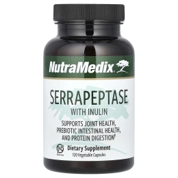 NutraMedix, Серрапептаза с инулином, 120 растительных капсул